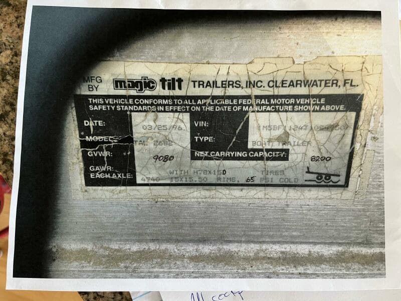 Magic Tilt trailer manu. specifications