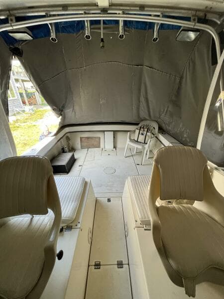 NorthCoast helm seats on engine boxes and aft cockpit