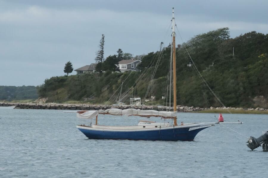 Tempest on her mooring
