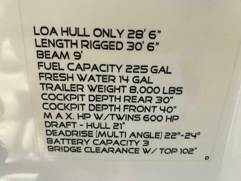 2017 Sailfish 290 Center Console