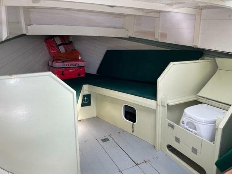 Moonshine with portable flush hatch open