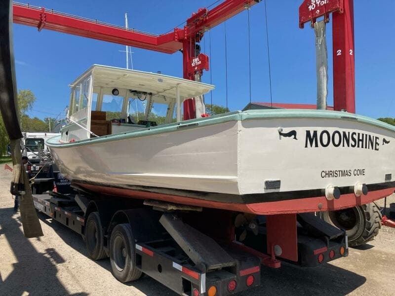 Moonshine transom, rudder and prop