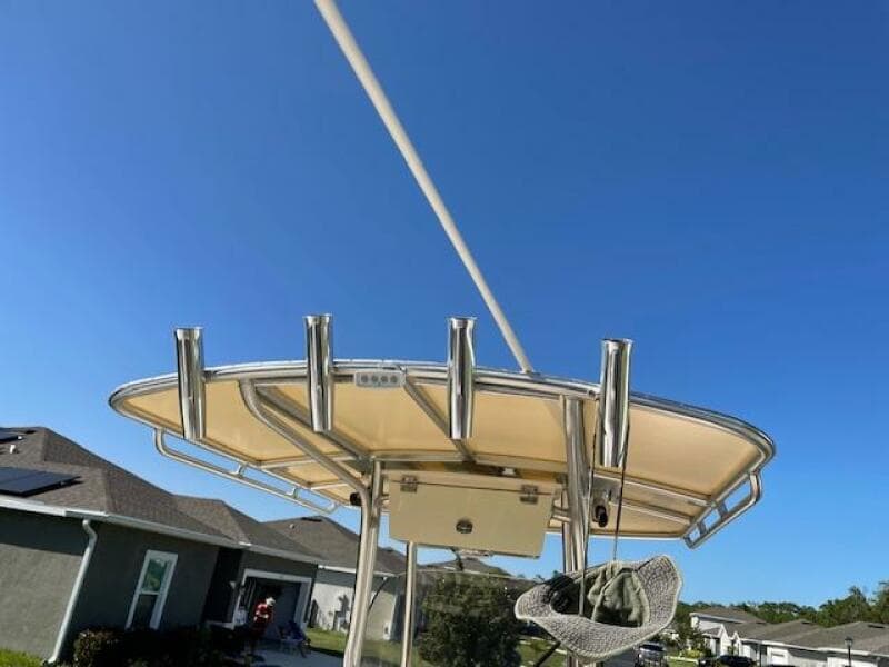 2014 Grady-White Fisherman 257 boat with T-top and rod holders.