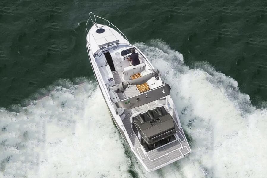 2023 Real 35 Special Deck (SD) boat cruising on open water.