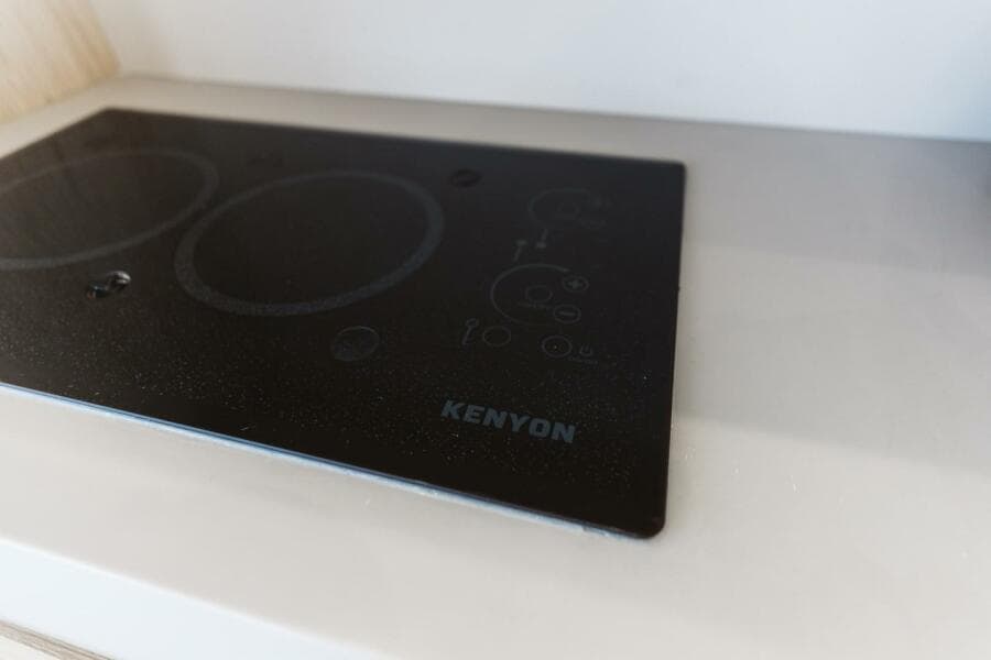 Kenyon cooktop on 2015 Beneteau Monte Carlo 5 yacht kitchen counter.