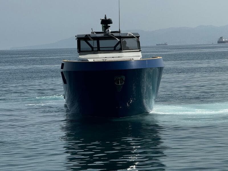 Aicon Audace 50 yacht, 2025 model, cruising on calm waters.