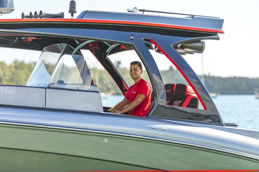 Helm Area Close-Up with Captain