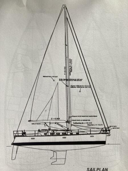 40' Blue Jacket sail plan