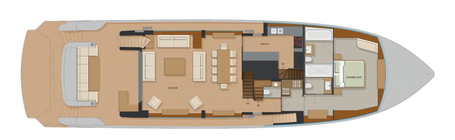 Main deck owner"s cabin layout