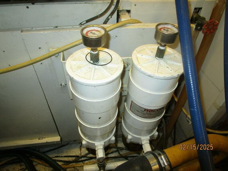 57' DeFever port Racor fuel filters