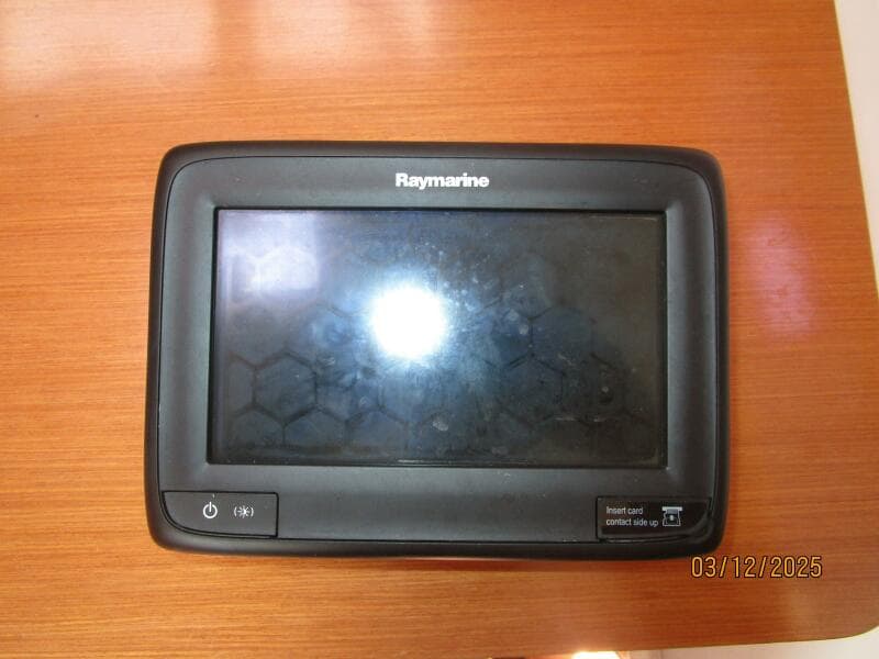 43' Beneteau cockpit helm chart plotter