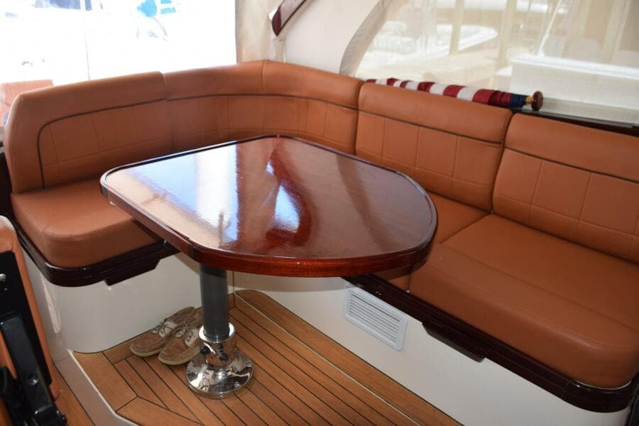 Teak Dinette Table On Helm Deck  