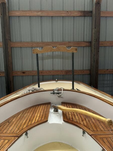 Tristan aft cockpit, boom gallows frame