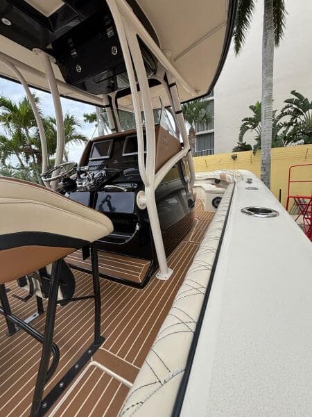 2013 Statement 35 Center Console boat with sleek interior and modern design.