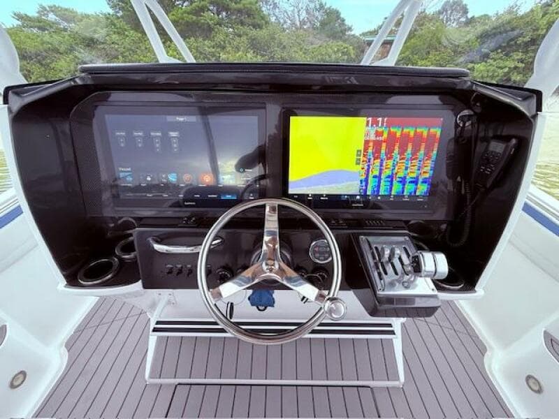 2022 Nor-Tech 390 Sport Center Console dashboard with advanced navigation and control systems.