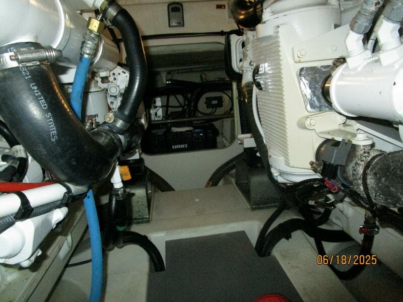 42' Prestige engine room aft