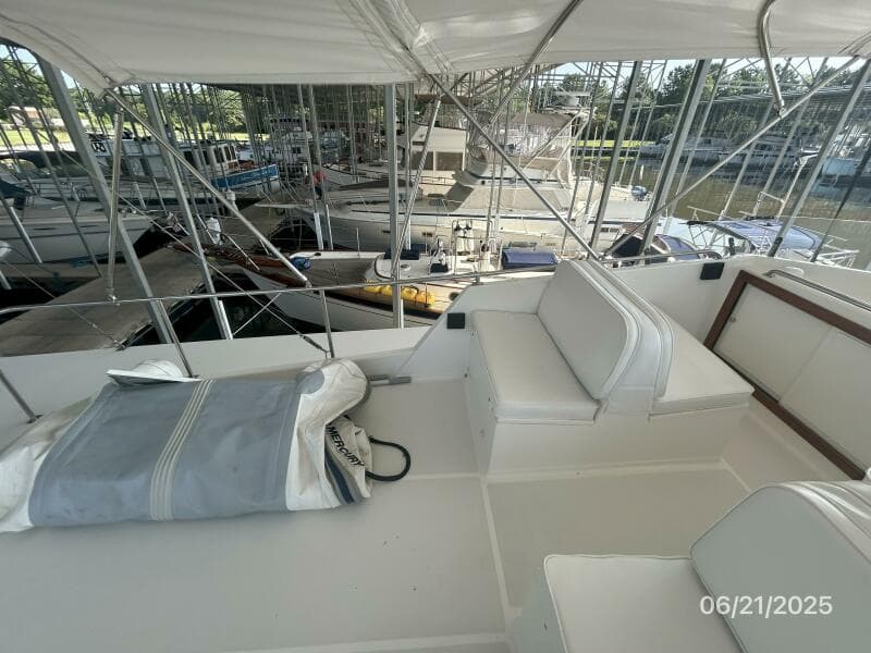 36' Grand Banks flybridge port