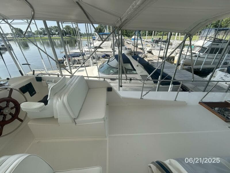 36' Grand Banks flybridge starboard