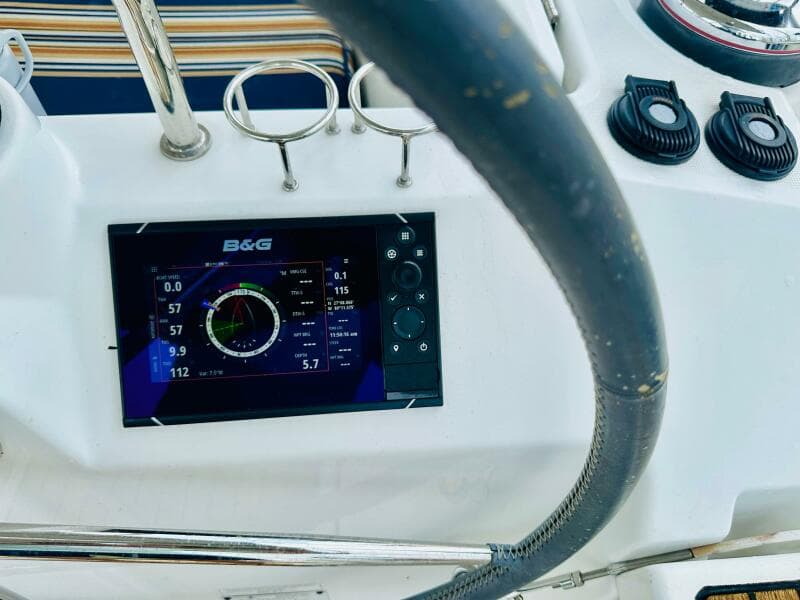 B&G navigation display on 2015 Beneteau Oceanis 45 yacht helm.