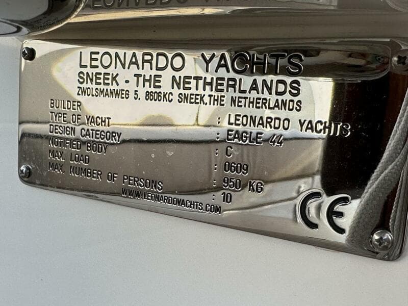 Leonardo Yachts Builder's Plaque