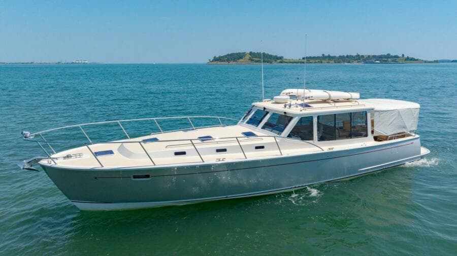 Port Side Bimini Curtains Down