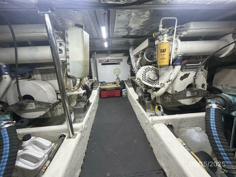 45' Ocean Alexander engine room aft
