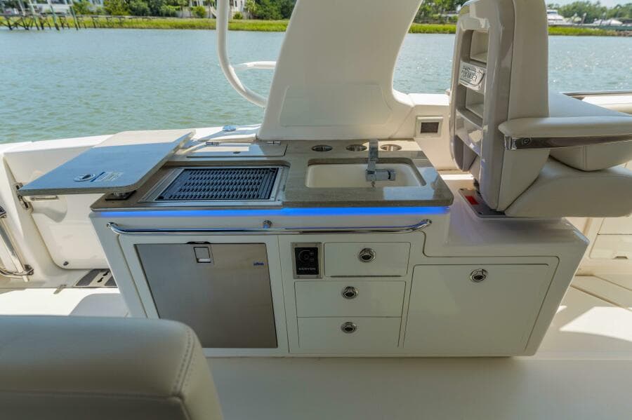 Boston Whaler 380 Realm- Wet Bar and Storage