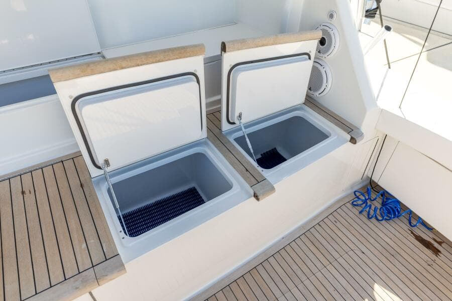 2013 Viking 76 Convertible- REEL FIRE- Cockpit Storage