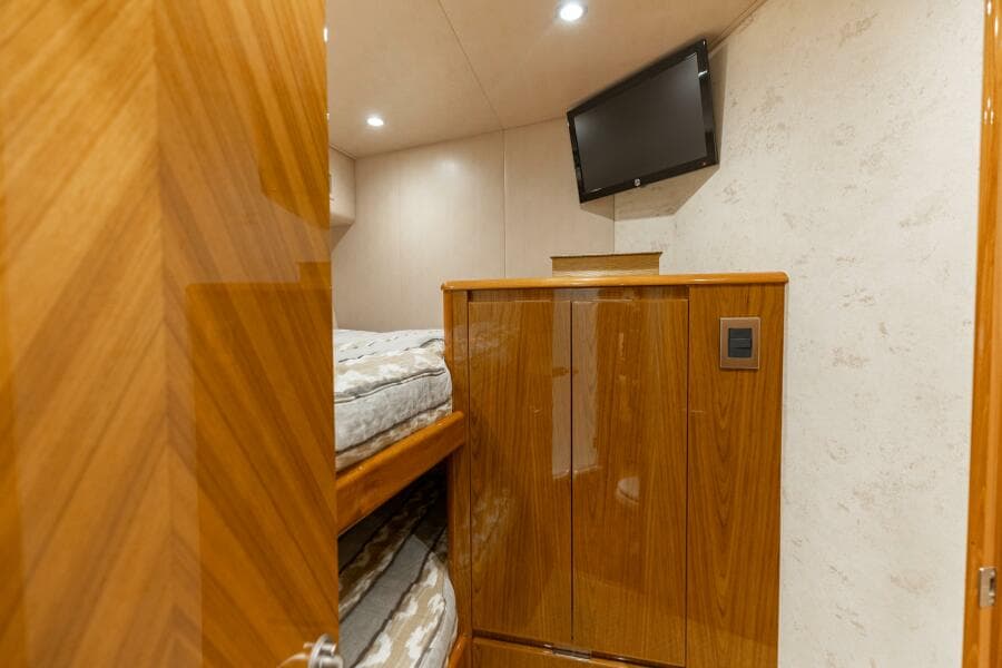 2013 Viking 76 Convertible- REEL FIRE-Port Forward Stateroom