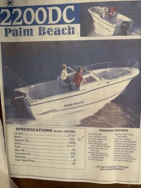 2003 Palm Beach 22DC White Cap