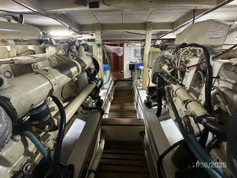 42' Grand Banks engine room forward