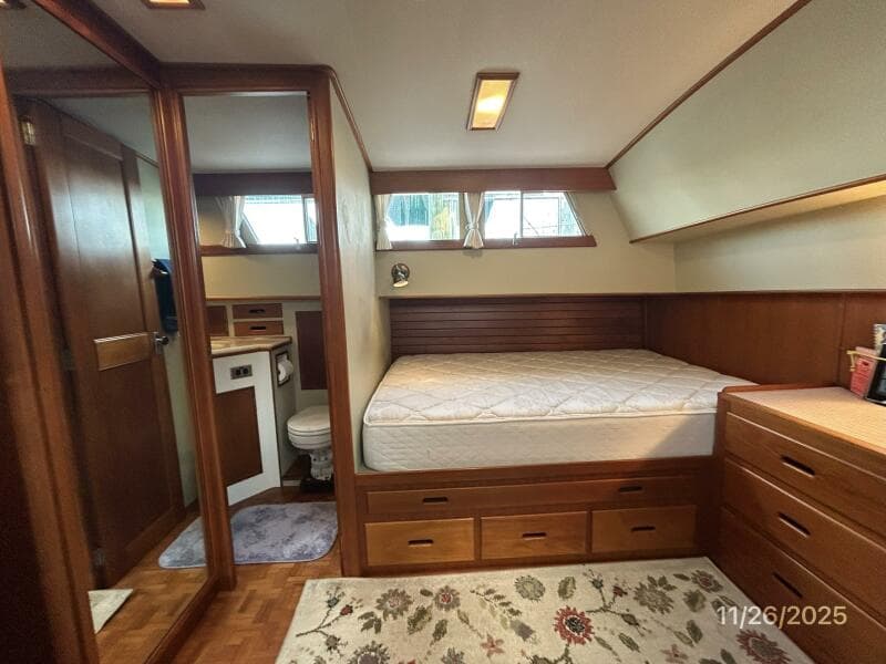 42' Grand Banks master stateroom starboard