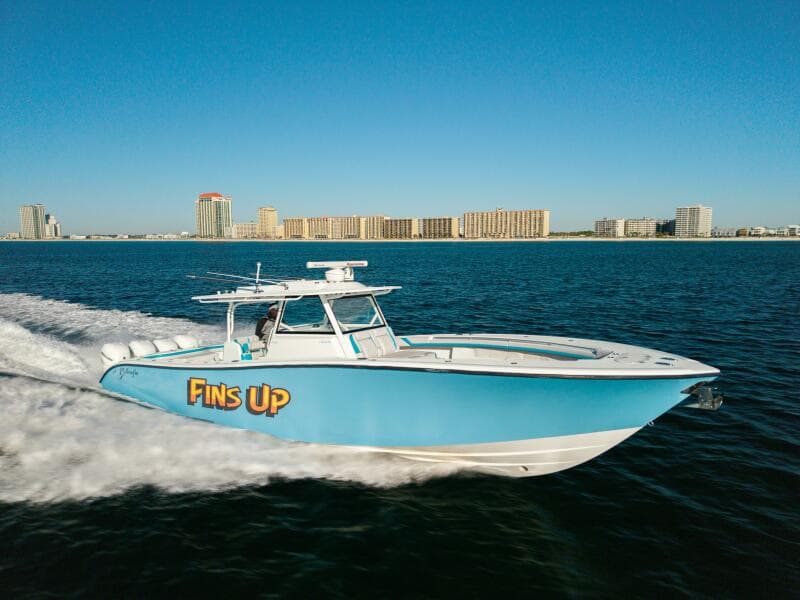 2017 42 Yellowfin Offshore Fins Up Profile