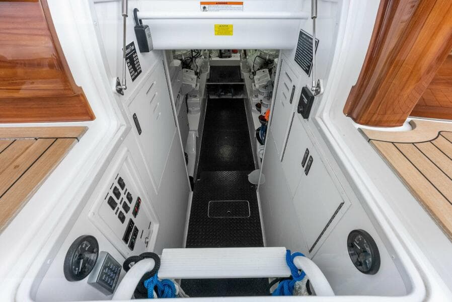 2022 Viking 68 Enclosed Bridge- PIPE DREAM- Cockpit Engine Room Entrance 