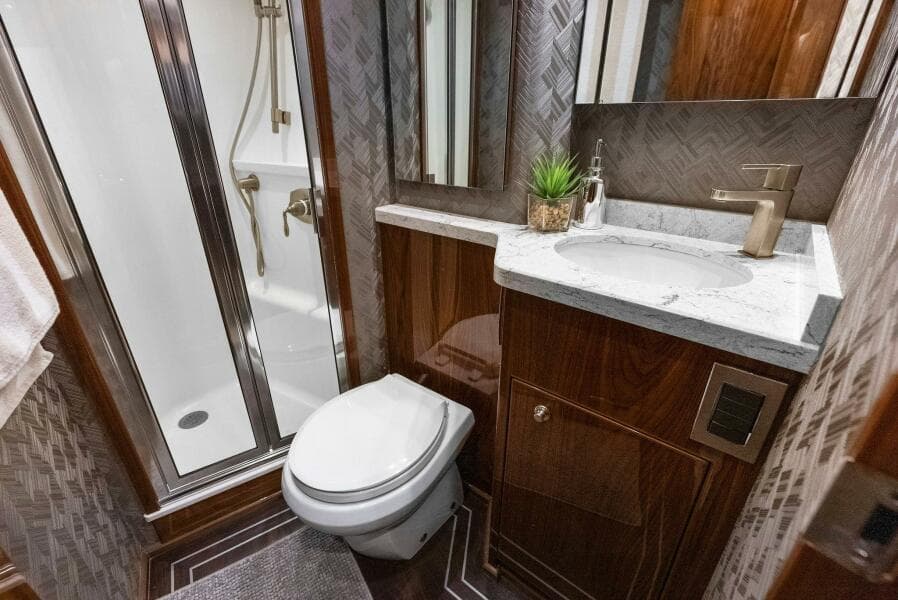 2022 Viking 68 Enclosed Bridge- PIPE DREAM- Forward Stateroom Head