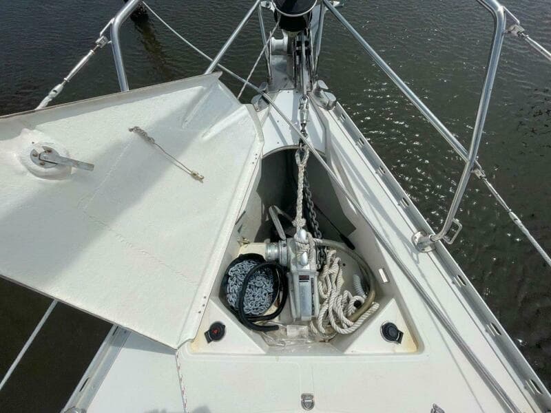 Chain locker and windlass
