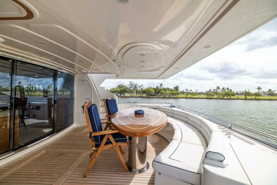 2001 Ferretti 94 Raised Pilothouse - Dreamchaser -Aft Deck