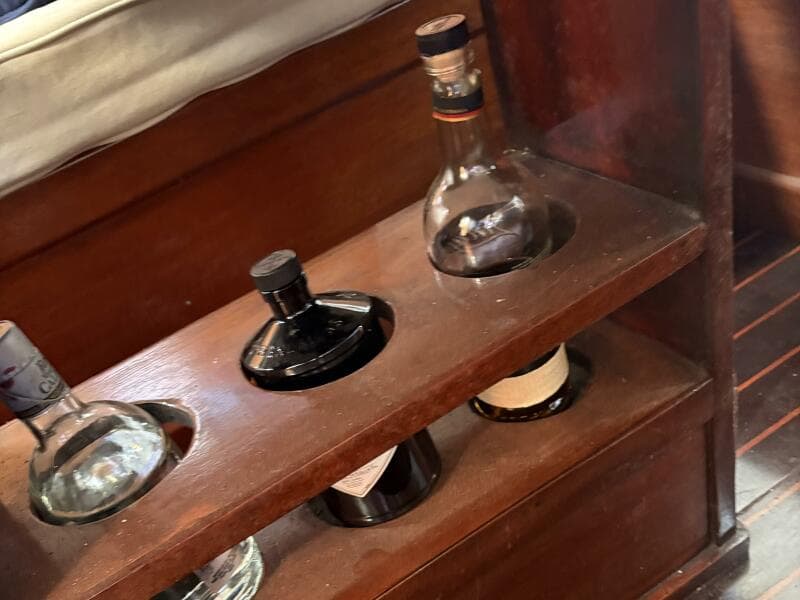 wine storage below table