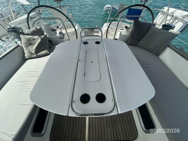 54' Jeanneau cockpit table
