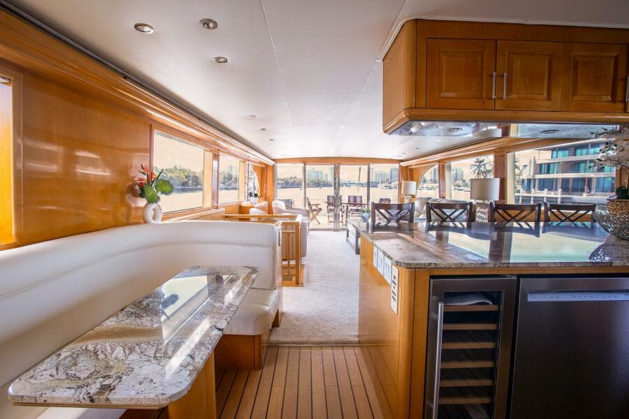 KRISTIN LEE 75’ - Main Deck Galley, Dining Area and Salon
