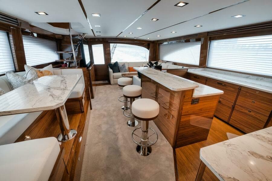 Viking 72 Skybridge - Chelsea -Dinette and Galley