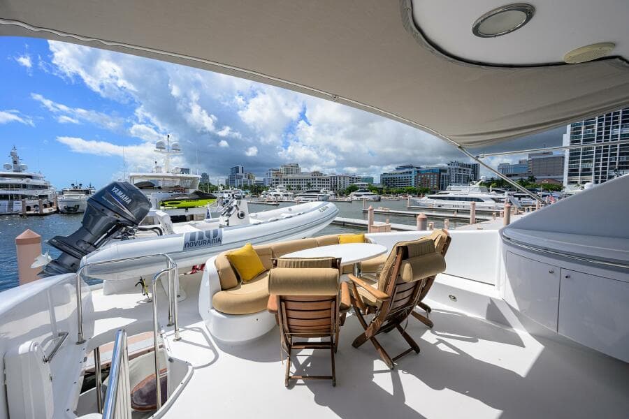 Lazzara 80 WILLYN - Enclosed Flybridge Aft Deck