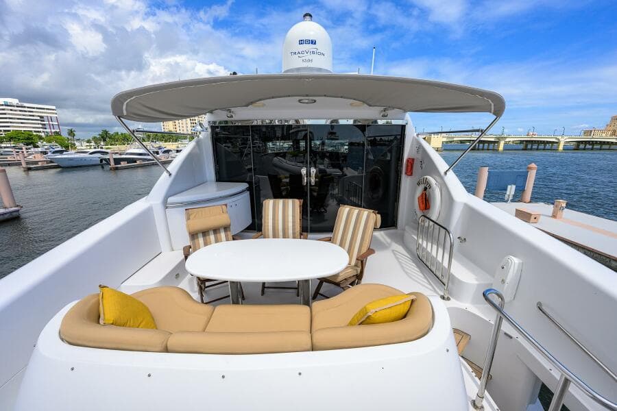 Lazzara 80 WILLYN - Enclosed Flybridge Aft Deck