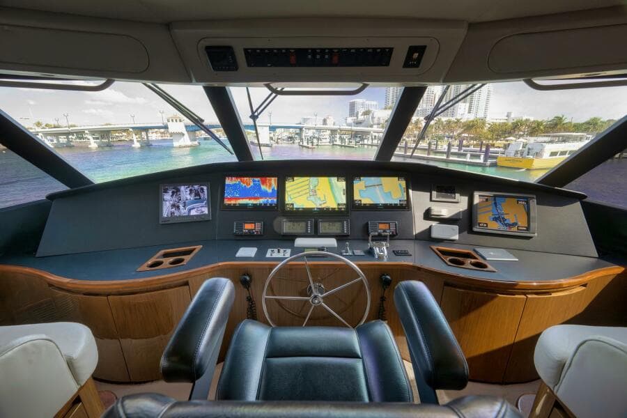 2011 Viking 76 Enclosed Bridge- TEUSEAS- Helm