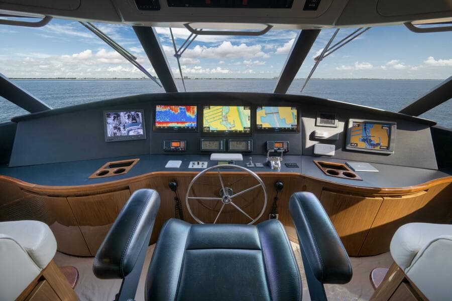 2011 Viking 76 Enclosed Bridge- TEUSEAS- Helm