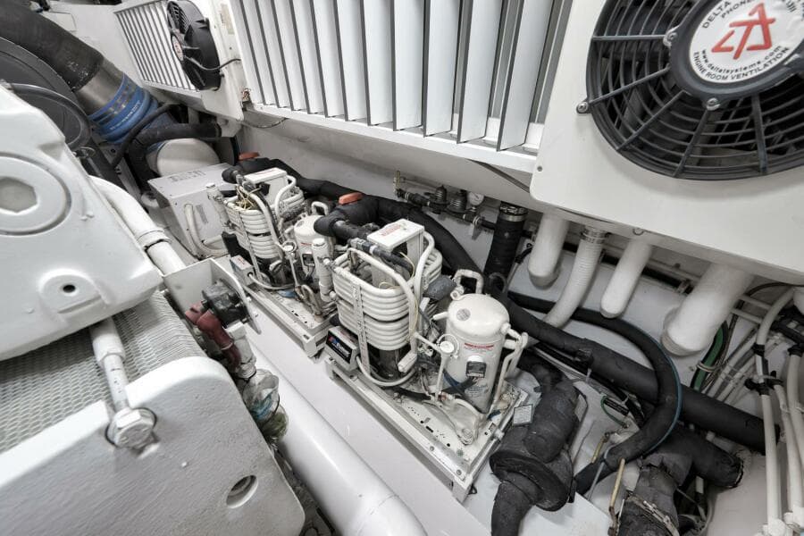 2011 Viking 76 Enclosed Bridge- TEUSEAS- Engine Room