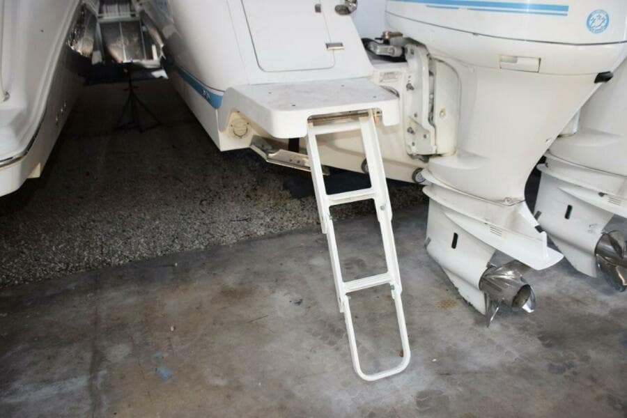 Fold Out Swim Ladder From Under Side Transom Platform.
