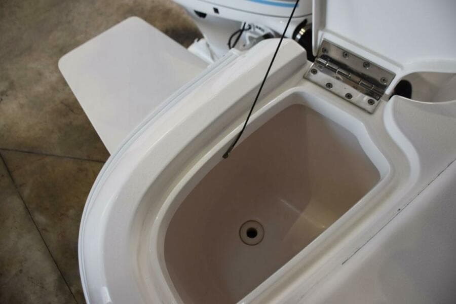 Starboard Side Aft Drained Compartment, Short Term Livewell  Cooler  Trash Compartment