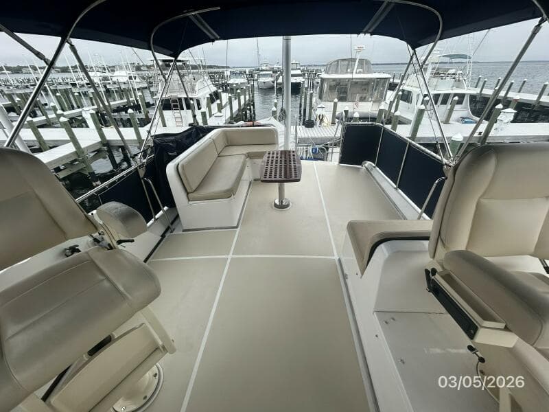 42' Grand Banks flybridge aft