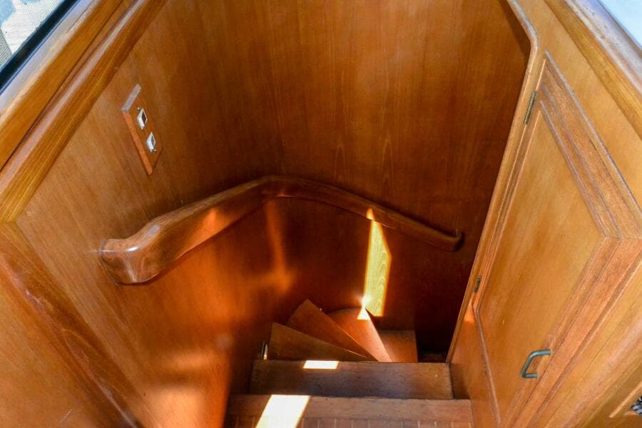 Pilothouse stairs to lower deck